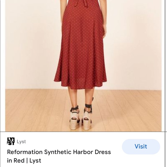 Reformation Synthetic Harbor dress in red - Picture 12 of 16